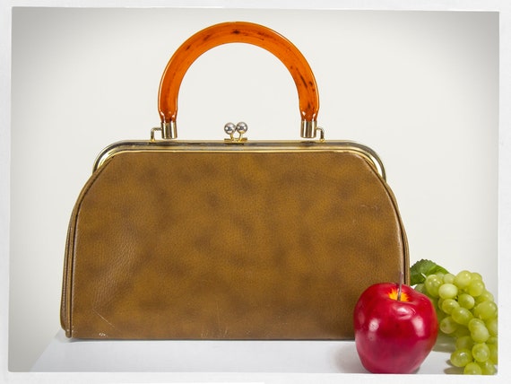 Vintage 60s Handbag, 60s Mad Men Purse, 60s Vinyl