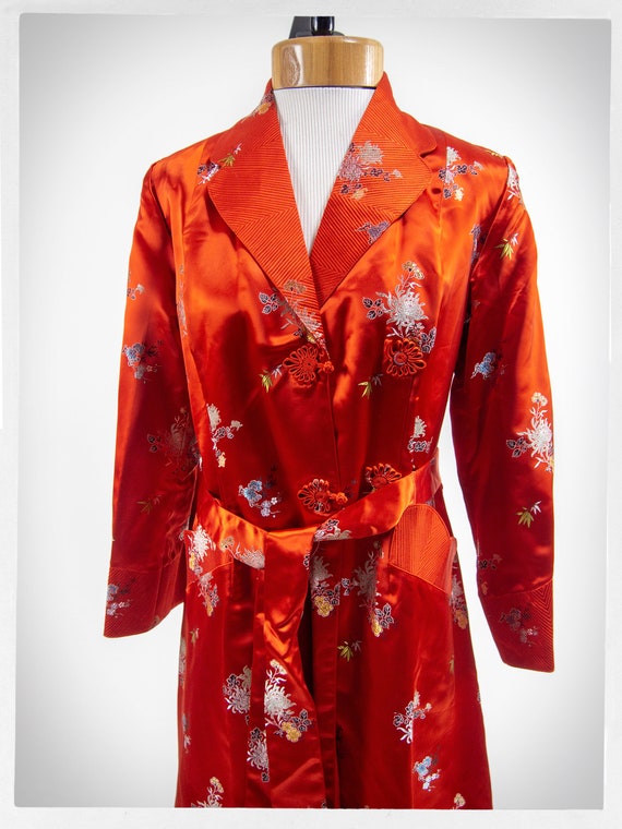 Vintage 70s Robe, Vintage Satin Robe, Asian Dress… - image 3