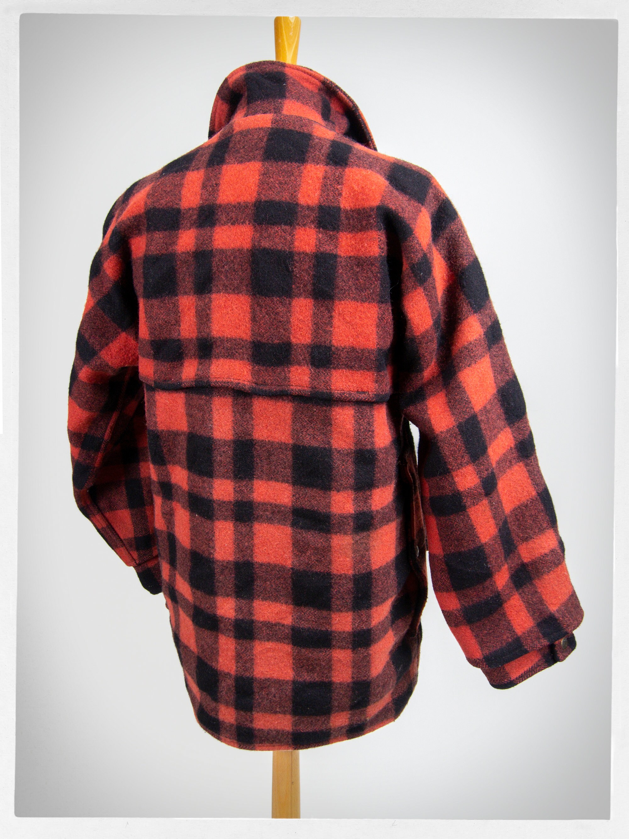 Retro 50s Hunting Coat, Buffalo PLAID Jacket, 60s Red Check Jacket