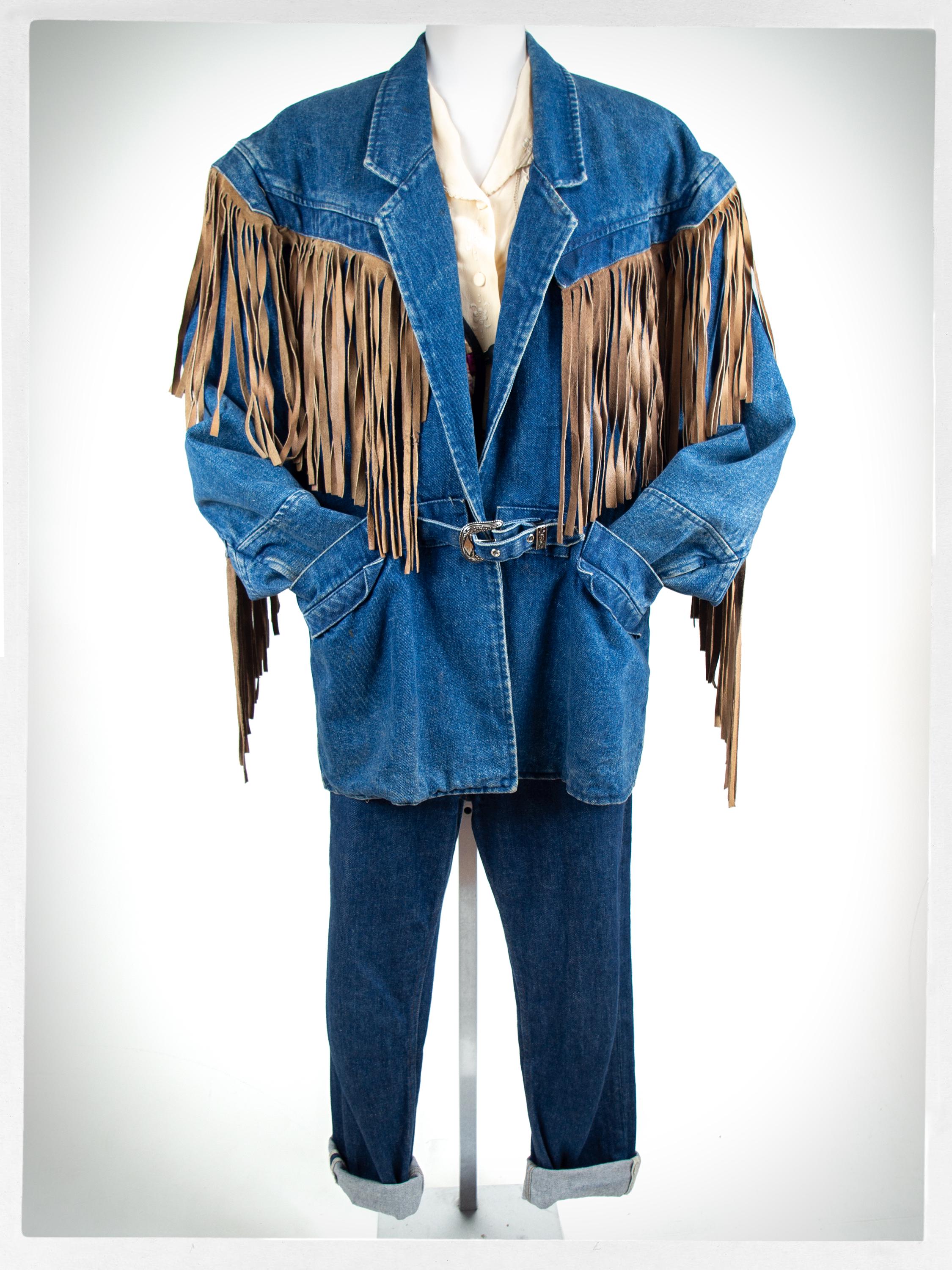 Retro 80s Jean Jacket, 80s Fringe Denim Jacket, 90s Western Fringe