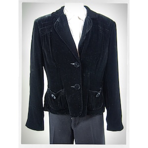 Retro 90s Velvet Jacket, Black Velvet Blazer, Cocktail Jacket, Vintage Fashion, Boho Chic Fashion, Romantic Fashion, Silky Velvet Jacket