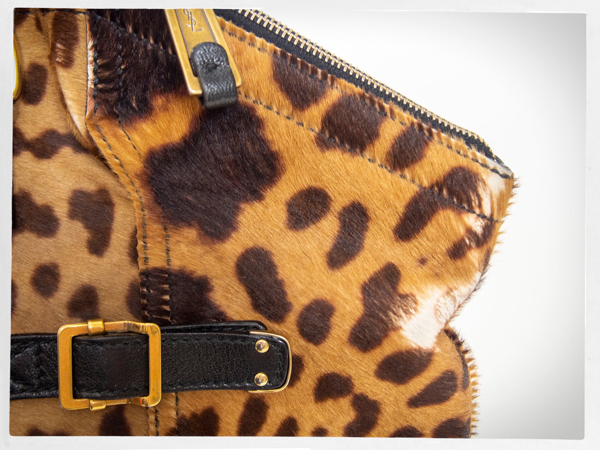 Retro YVES SAINT LAURENT Tote Leopard Print Tote Bag Vintage 