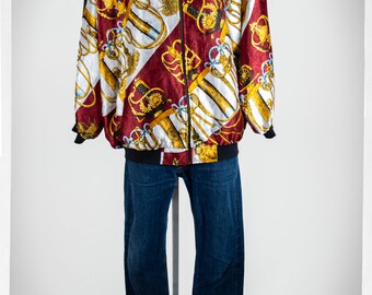 Retro 90s VERSACE Style Jacket, Italian Bomber Jacket, 90s Rococo