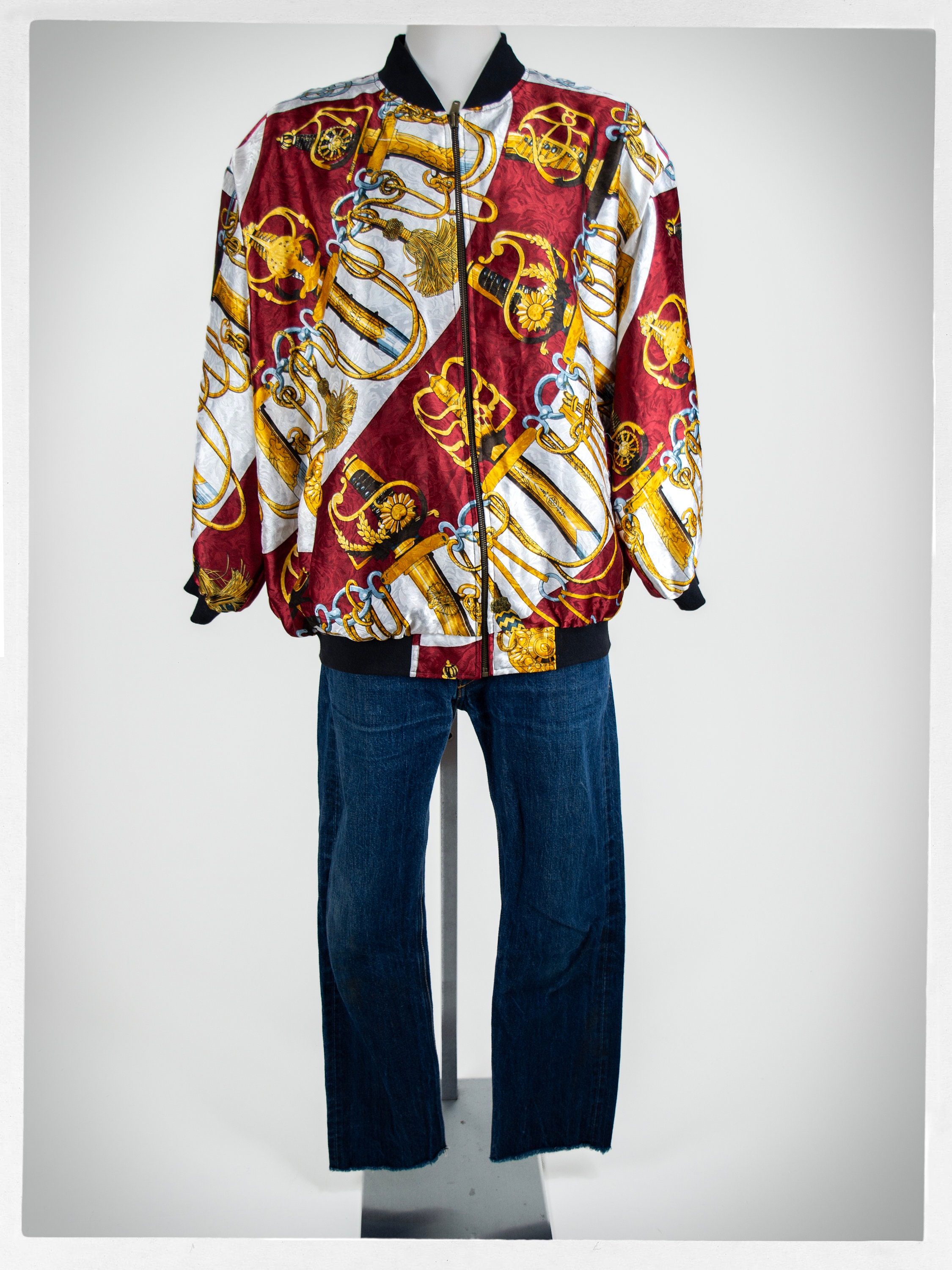 Retro 90s VERSACE Style Jacket, Italian Bomber Jacket, 90s Rococo