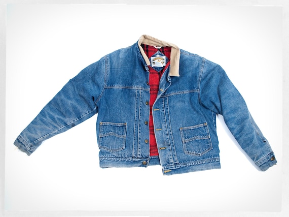 Vintage 90s MIDWEST TRADERS Denim Chore Jacket, Wool Lined - Etsy