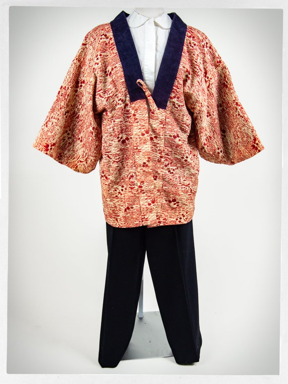 Retro Handmade Kimono, Japanese Hanten Kimono, Haori Kimono, Wool Half Kimono, Boho Fashion, Haori Spring Kimono, Japanese Fashion, Romantic View 2