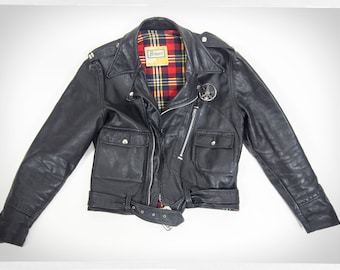 VTG 60S 70S MENS L BRIMACO D POCKET PLAID LINED LEATHER