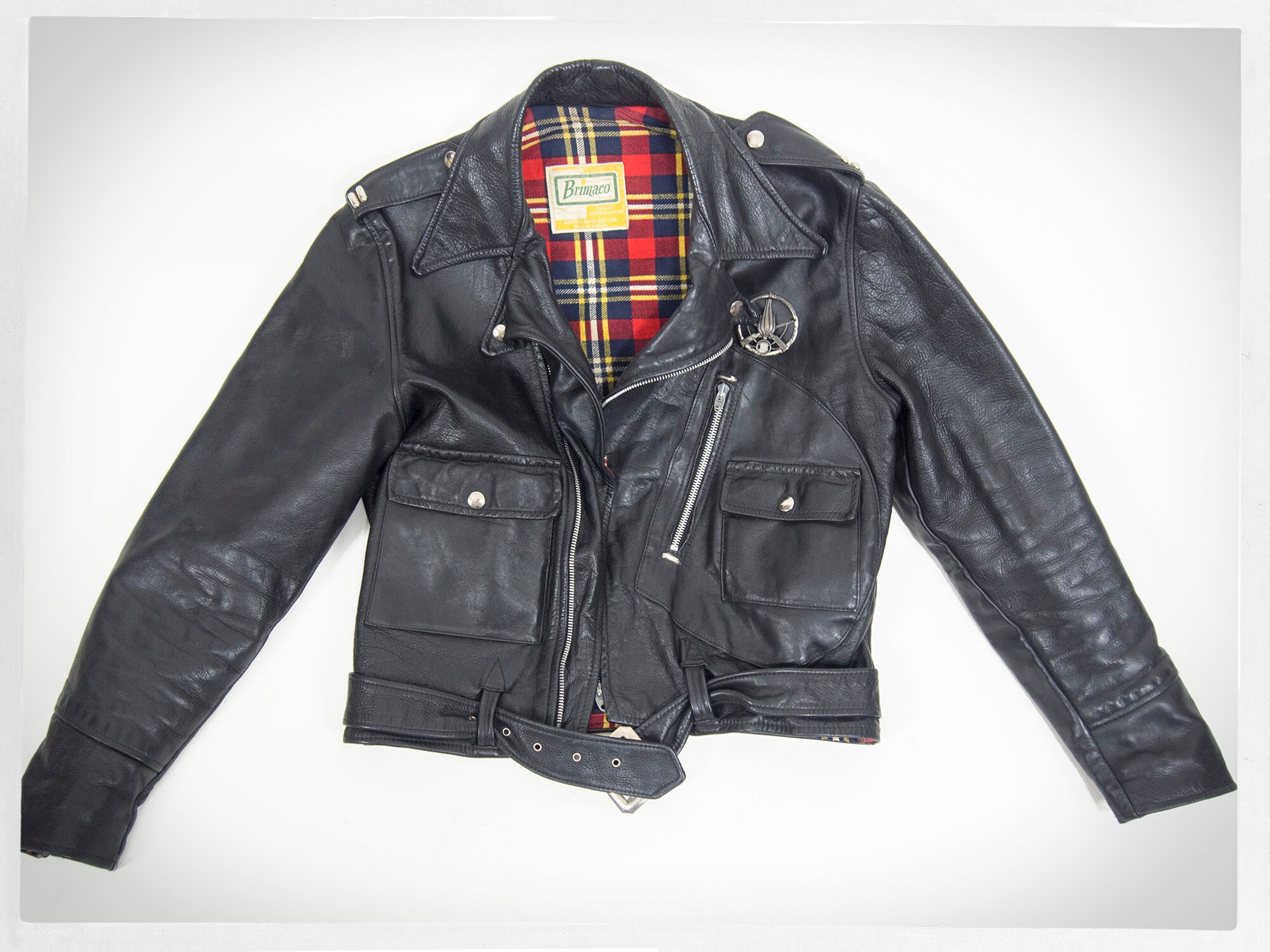 Retro 90s Leather Jacket, 80s BRIMACO Jacket, Black Biker Retro 90s Leather Jacket, 80s BRIMACO Jacket, Black Biker