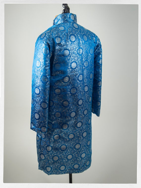 Vintage 80s Coat, Asian Quilted Coat, Brocade Win… - image 6