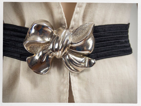 Vintage 80s Belt, Retro BOW Belt, 80s Statement Be