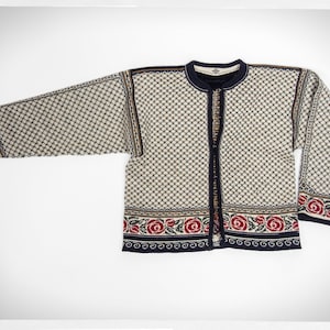 Retro 90s Cardigan, NORWEGIAN Wool Cardigan, Vintage Fashion, Norwegian Wool Jumper, Boho Fashion, Streetwear Fashion, Norwegian Ski Sweater