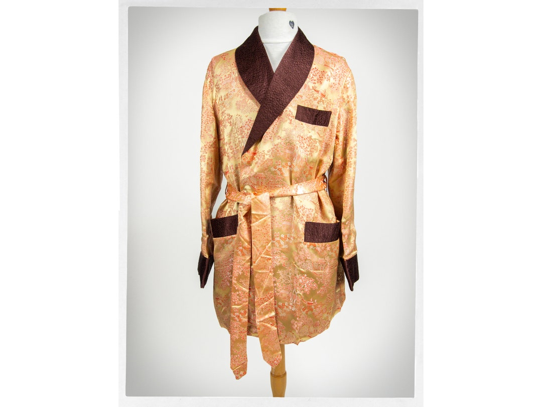 Retro 80s Robe Men's Lounging Jacket 80s Smoking Jacket Etsy