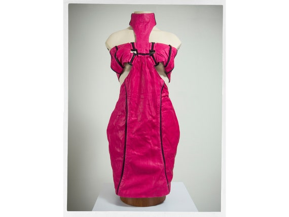 Vintage 90s Leather Dress, Post Modern Dress, Hot