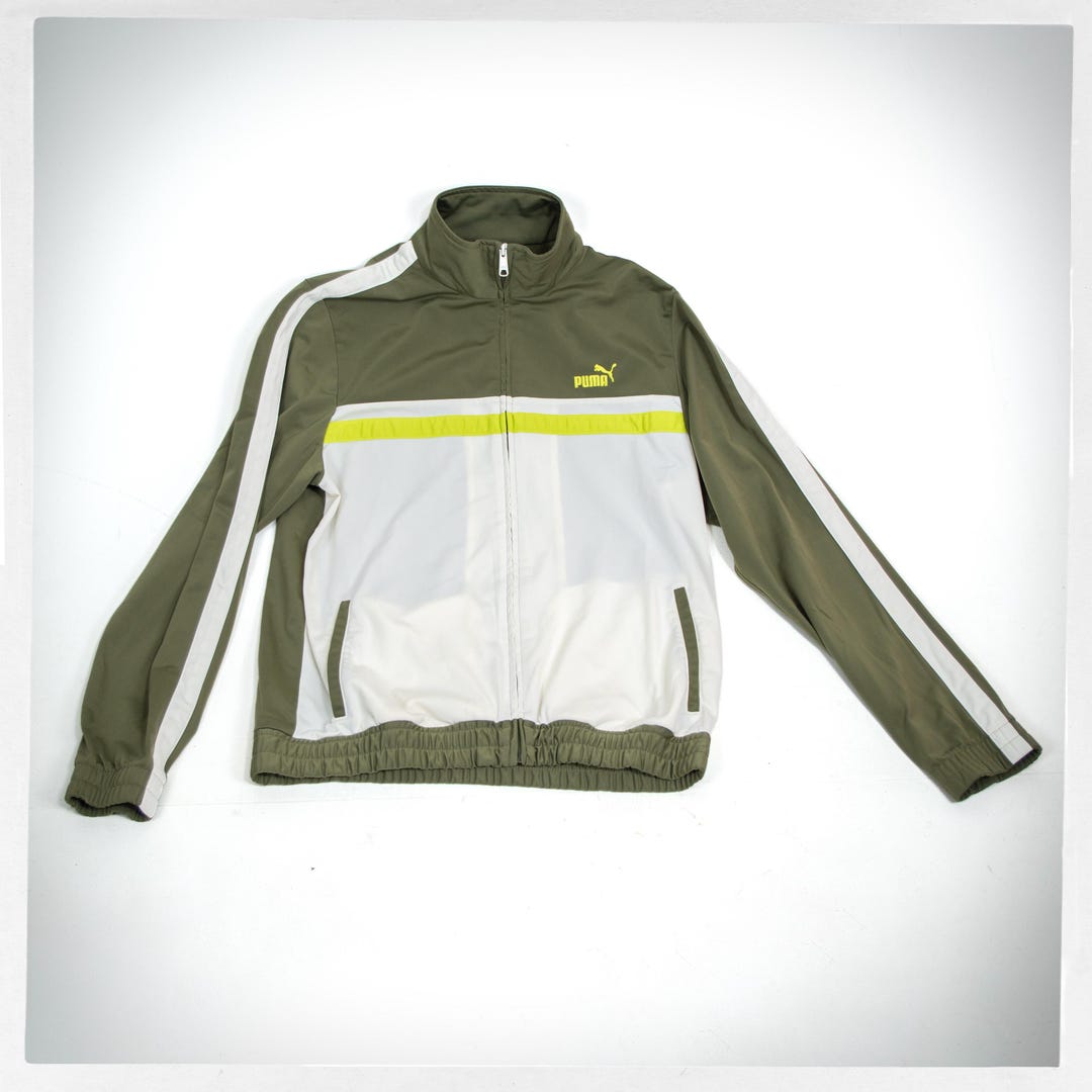 Retro PUMA Track Jacket, Green Track Jacket, PUMA Track