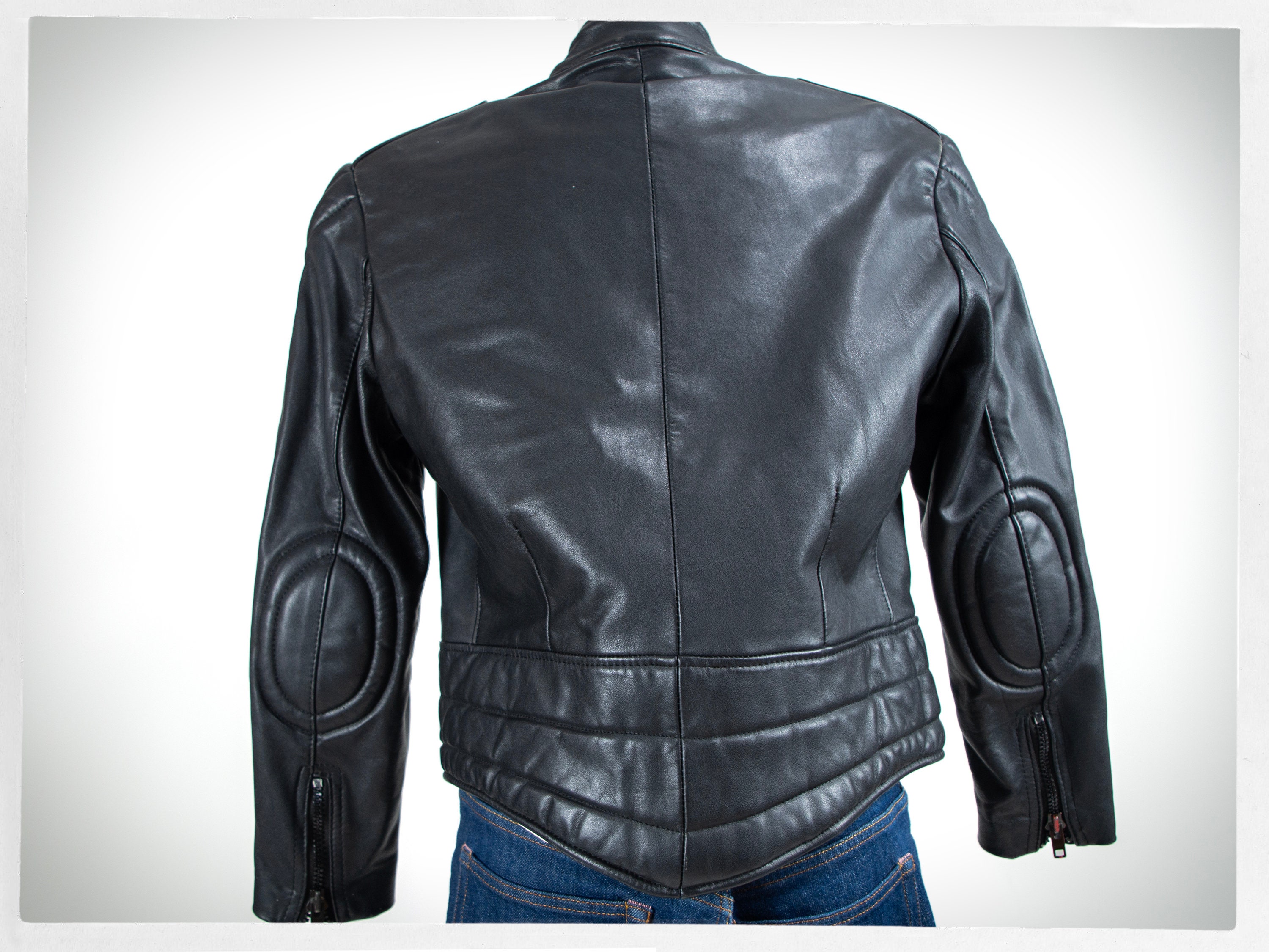 Retro 90s Leather Cafe Jacket, 80s Motorcycle Jacket, Rockabilly