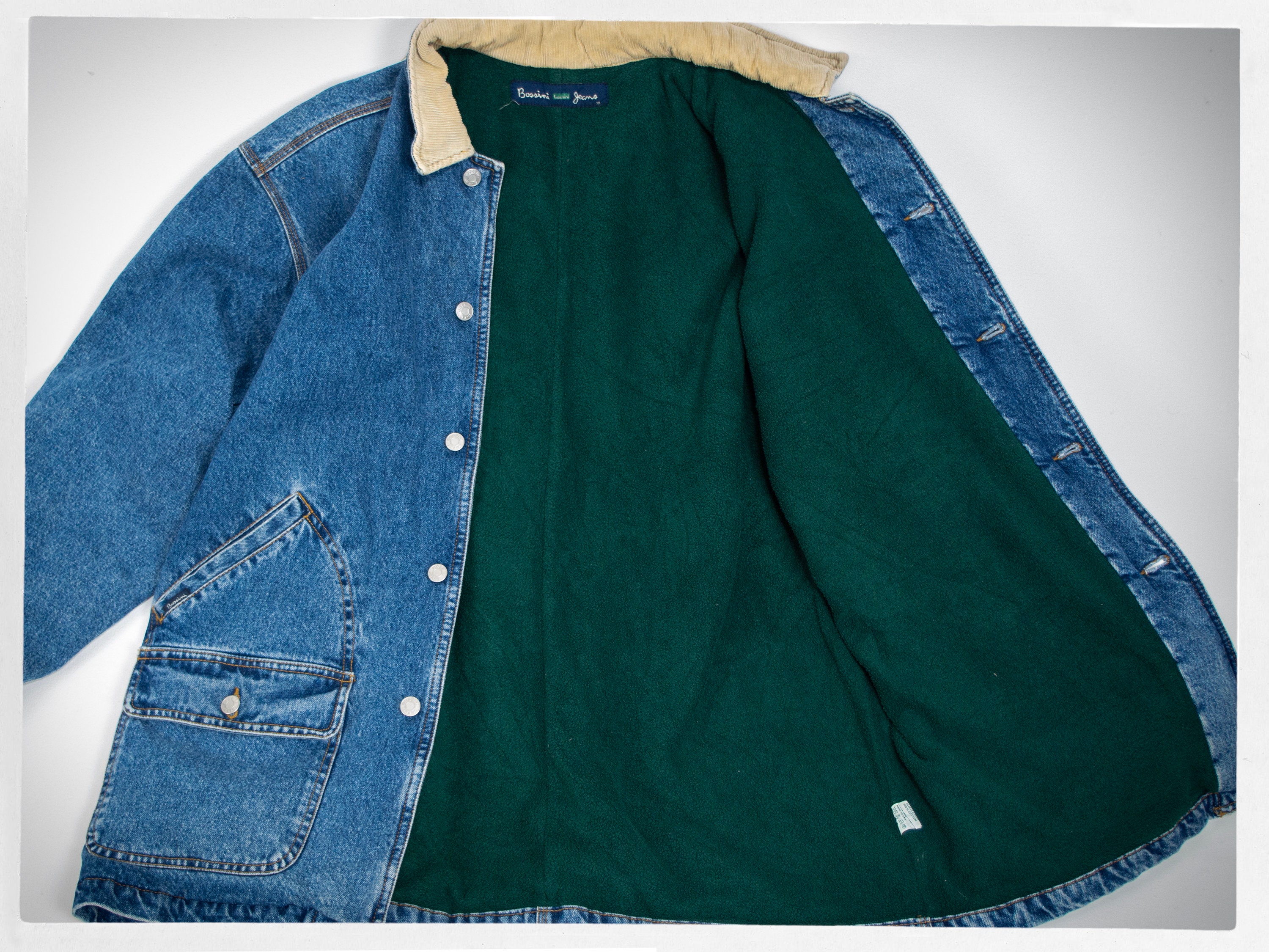 Vintage 90s Jacket, Denim Workwear Jacket, 90s BOSSINI JEANS Coat