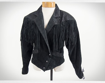 Retro 80s Fringe Jacket, 80s Western Jacket, Western Fringe Coat, Western Fashion, Rockabilly Fashion, Vintage Fashion, Easy Rider Fashion