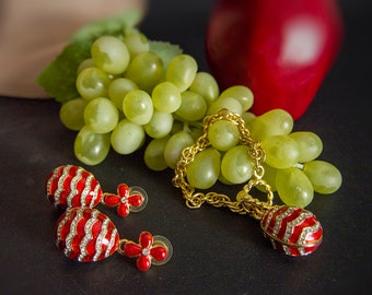 Vintage 90s Earrings, 90s Costume Jewelry, 60s Style Costume Jewelry, Retro Cartier Style, Cartier Style Jewelry, Retro Statement Jewelry