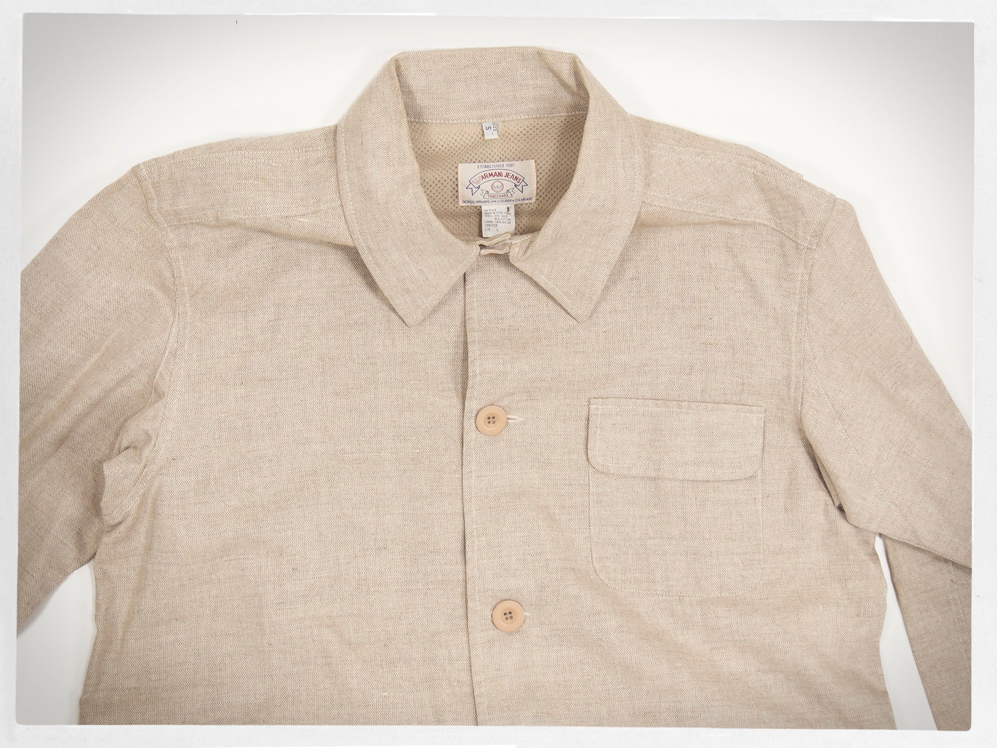Retro 80s Jacket, 90s ARMANI Jacket, ARMANI JEANS Chore Coat