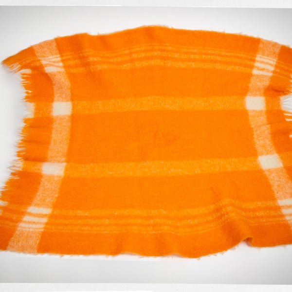 Retro 80s Shawl, Scottish Mohair Wrap, Mohair Wrap, Vintage Fashion, Boho Fashion, Made in Scotland, Vintage EATONS Wrap, Orange Plaid Wrap