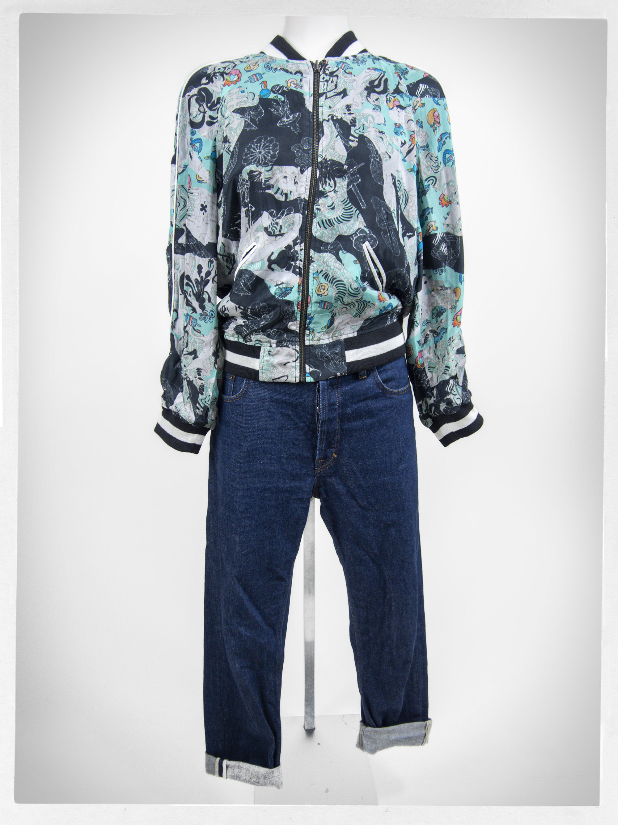 Zadig & Voltaire Billy Bomber Jacket — Reversible Tattoo Print