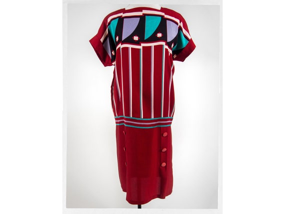 Vintage 80s Dress, Art Deco Style Dress, Retro 80s