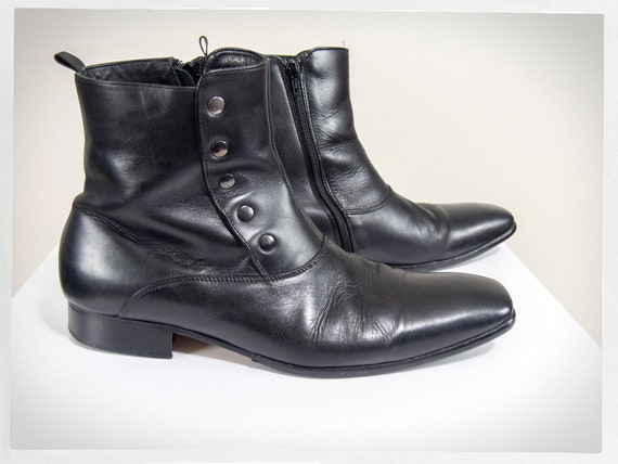 Retro MOD Boots, Mens Victorian Boots, Side Button