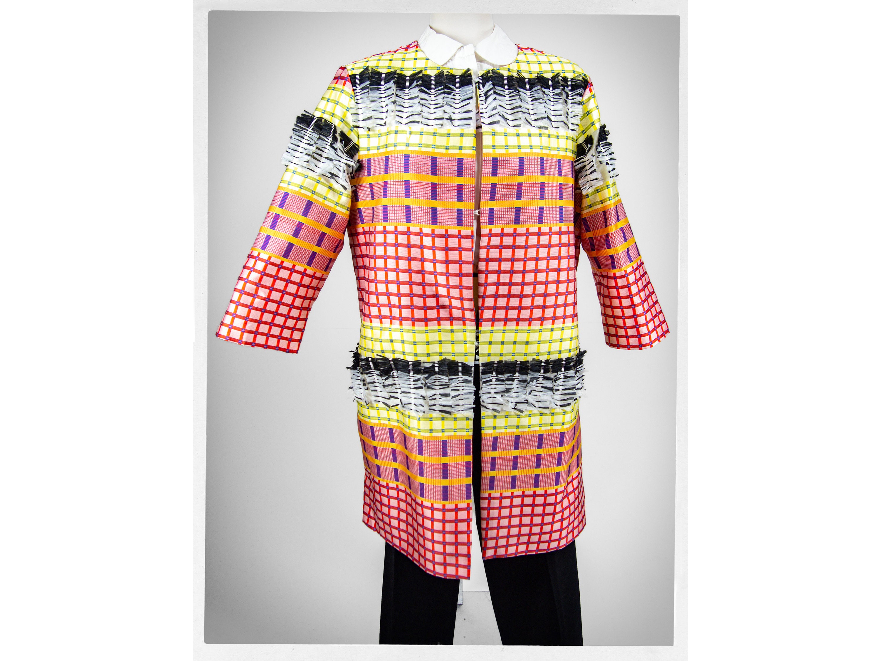 Vintage Hilary Radley Women's Full Length Beige Wool and Angora Coat, Size  14 