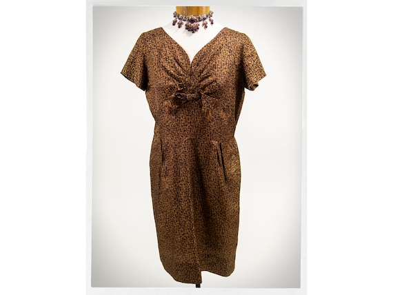 Vintage 50s Dress, Elegant Fitted Dress, Mad Men … - image 1