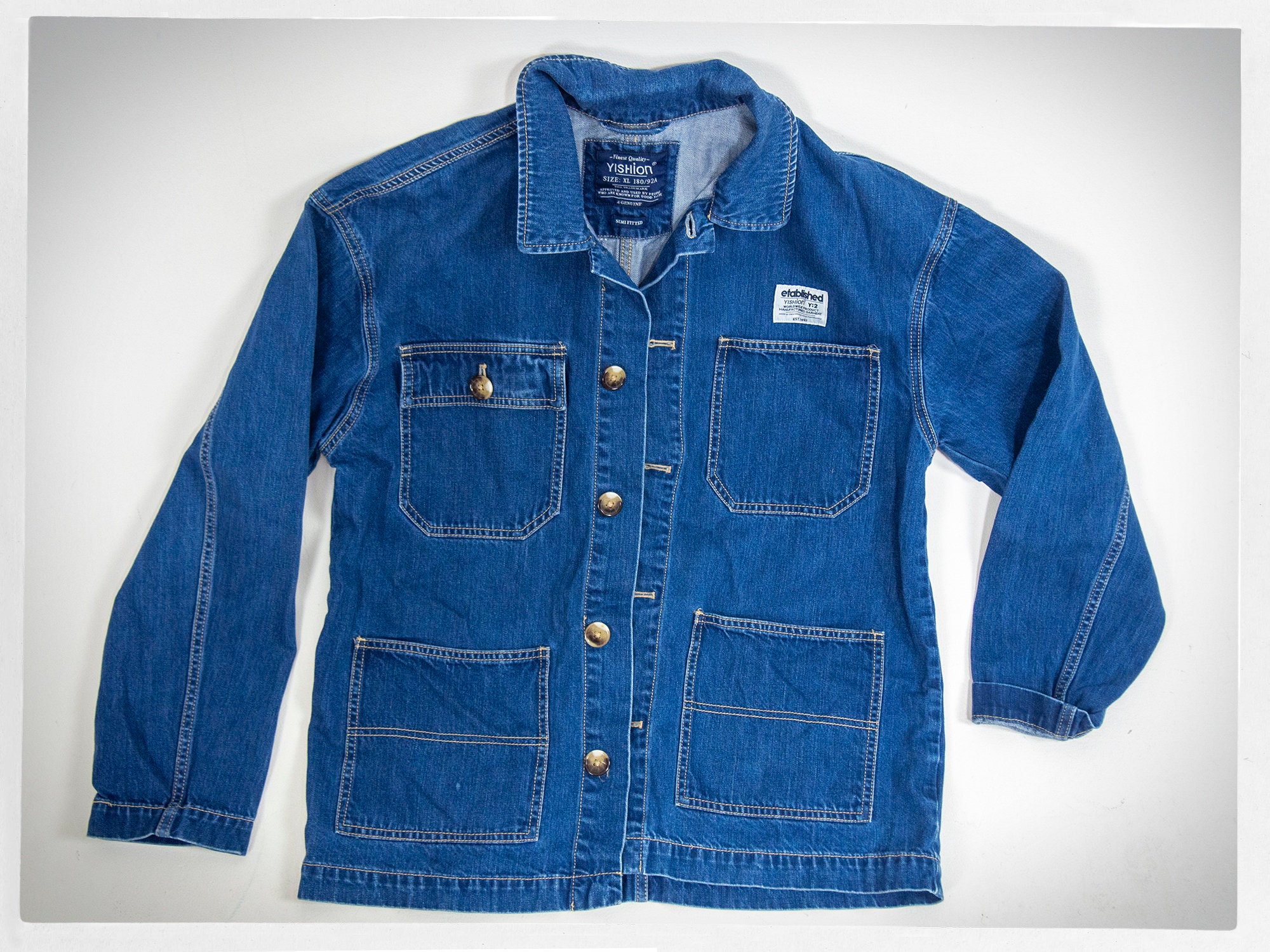 Retro Style Jacket Farmers Denim Chore 