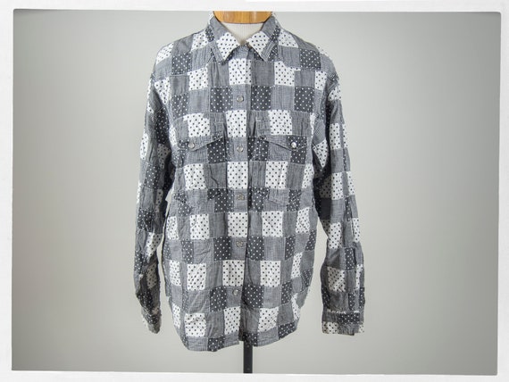 80s Retro Shirt, Vintage 80s Quilted Shirt, 80s We