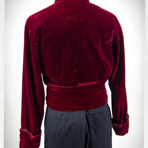 Retro 90s Velvet Jacket, Burgundy Jacket, Cocktail Jacket, Vintage Fashion, Boho Chic Fashion, Romantic Fashion, Silky Velvet Jacket, Y2K bild 6