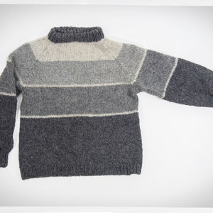 Retro Hand Knit Jumper, Hand Knit Wool Pullover, Vintage Fashion, Wool Grey Sweater, Thick Wool Jumper, Boho Fashion, Street Fashion