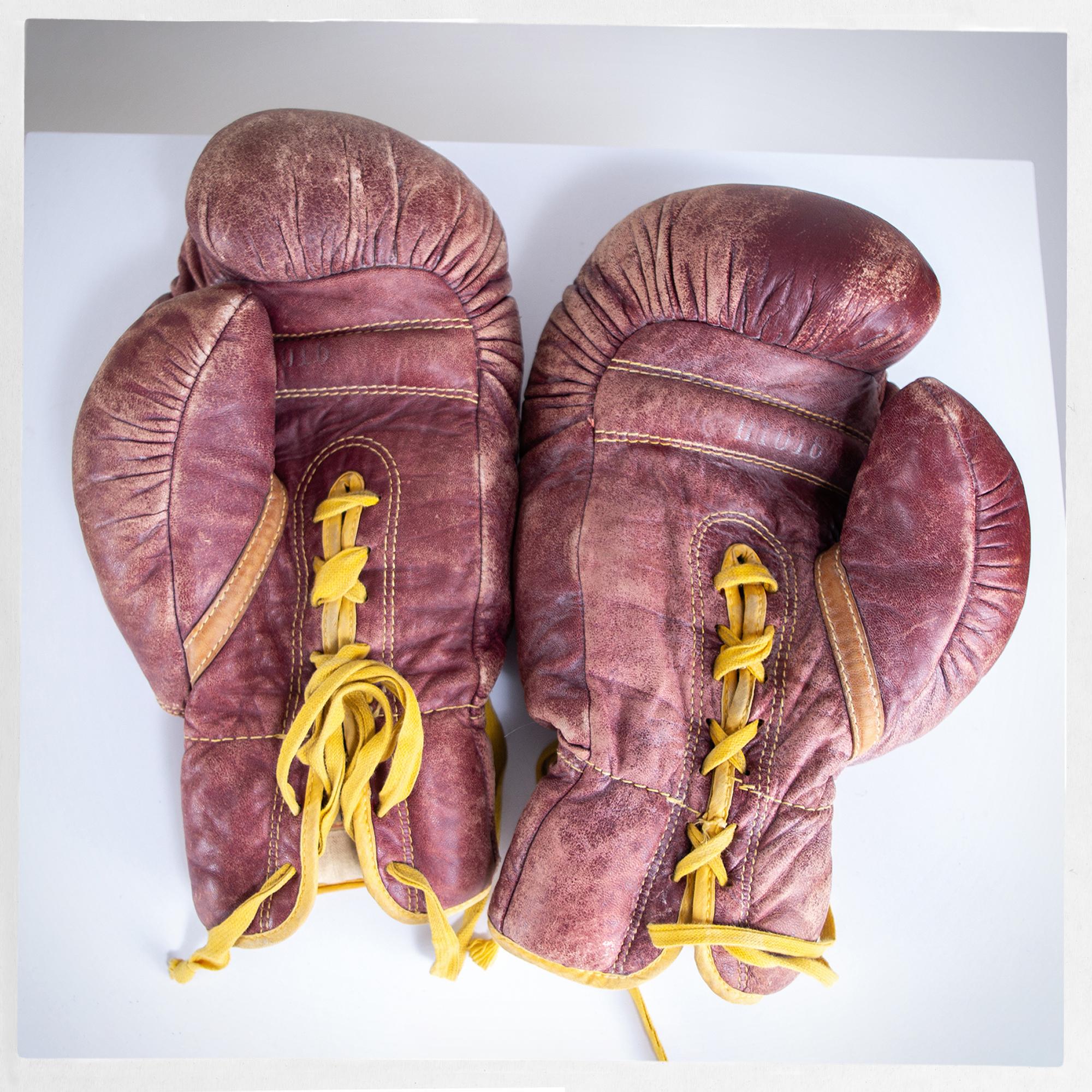 Antique 40s Boxing Gloves, WILSON Boxing Gloves, 40s Red Leather