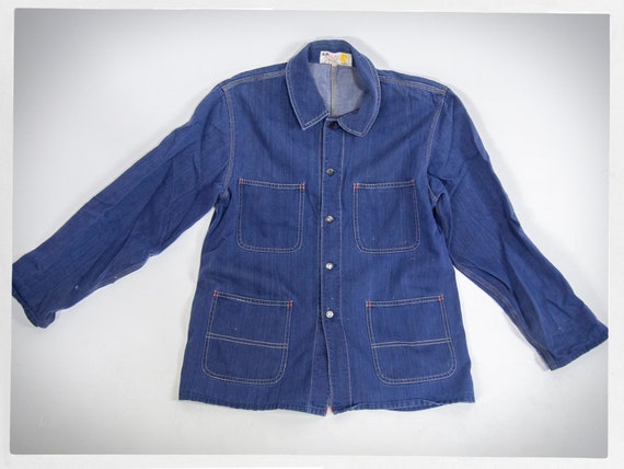 Vintage 60s Jacket, Indigo Workwear, Farmers Chore Jacket