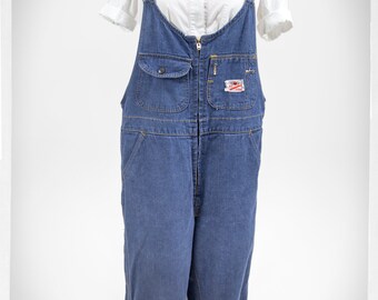 GWG Red Strap Denim Overalls — 70s Cotton Workwear, Made in Canada
