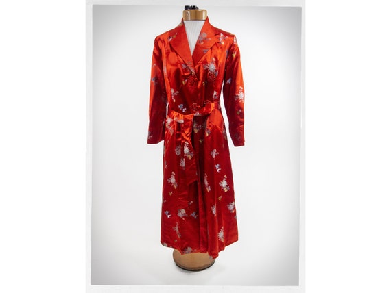 Vintage 70s Robe, Vintage Satin Robe, Asian Dress… - image 1