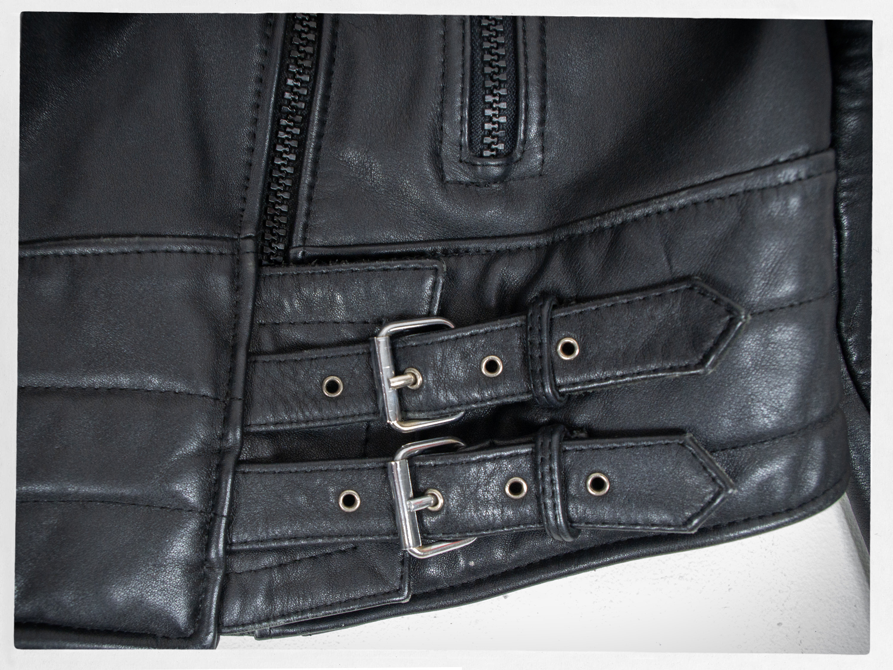 Retro 90s Leather Cafe Jacket, 80s Motorcycle Jacket, Rockabilly