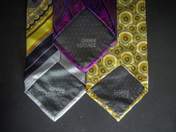 Vintage 80s Neckties, GIANNI VERSACE Ties, Retro … - image 1