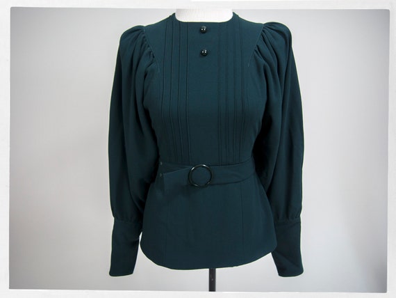 Vintage 80s Blouse, Vintage 70s Wool Top, Retro St
