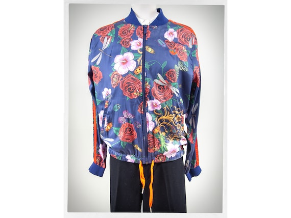 90s RITA ORA Jacket, Floral Track Jacket, Retro Track Jacket, Boho Chic Fashion, Designer Fashion, Sporty Fashion, 3 Stripes Track Jacket