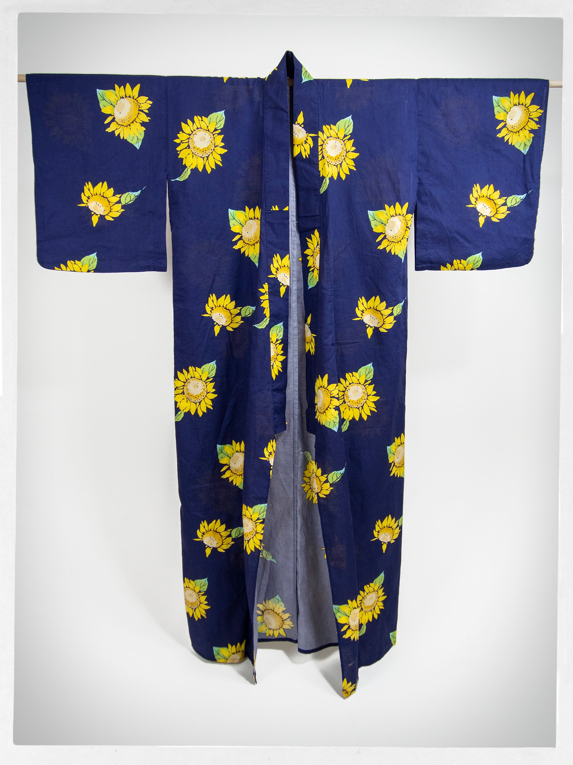 着物・浴衣 SUNFLOWER 90s Cotton Yellow SUNFLOWER Kimono, Japanese Fashion