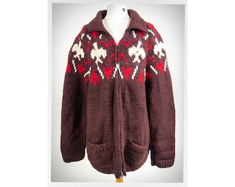 Custom Cowichan Sweater, Mary Maxim Buffalo Handmade