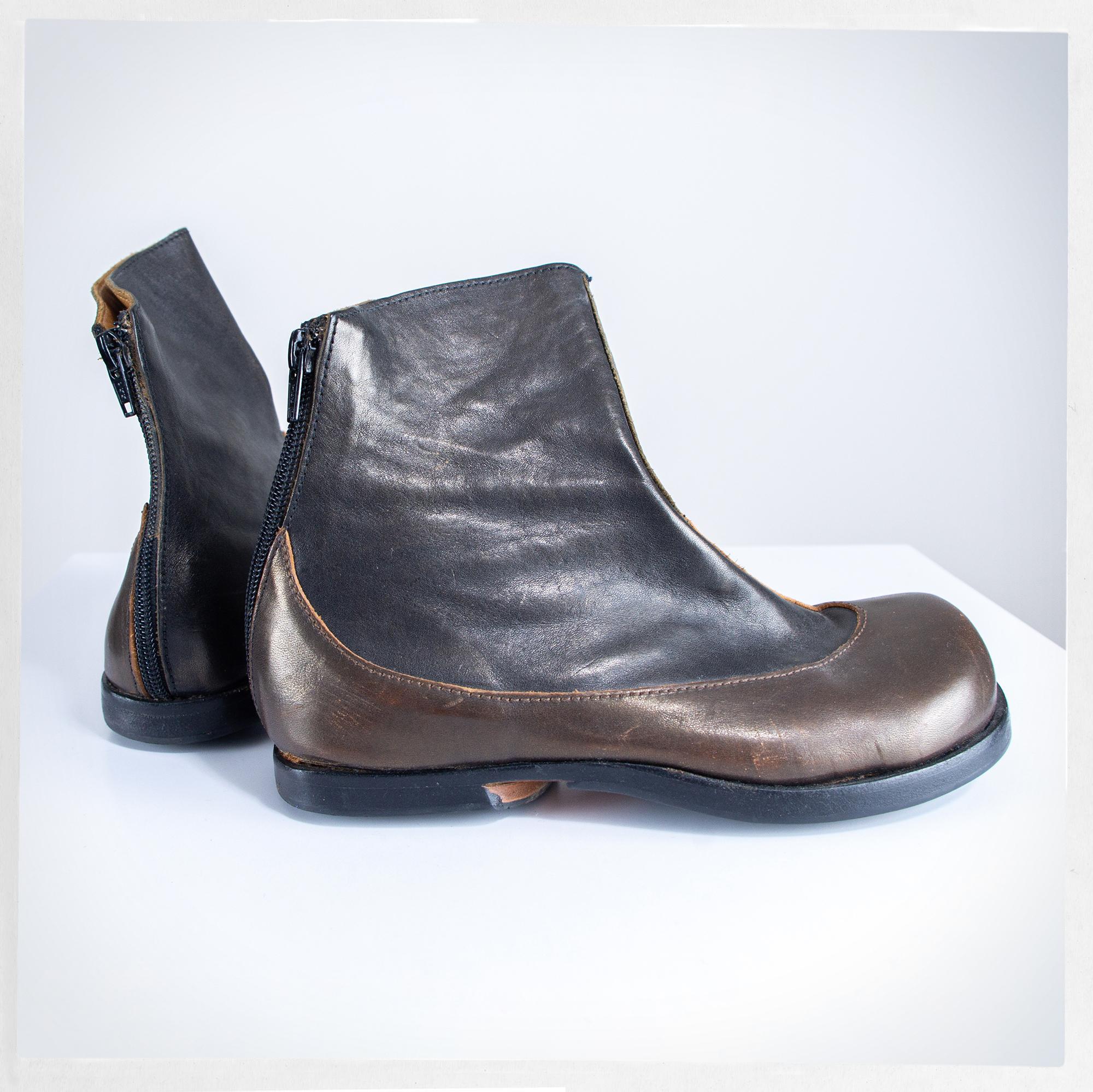 Men’s Black Leather Ankle Boots by CYDWOK Size 11 Men main image 3