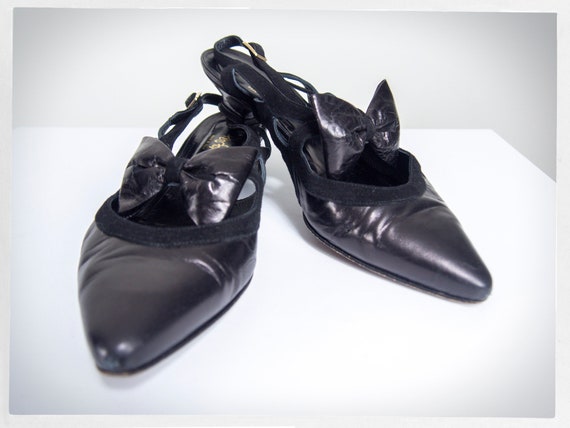 Retro 80s Shoes, 70s PETER FOX Slingback, Designe… - image 1