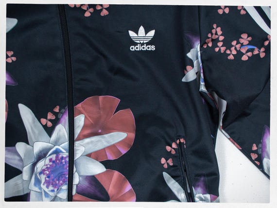Lotus Print Adidas Jacket, Floral Track Jacket, LOTUS Sport Jacket