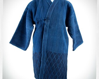 Vintage Indigo Kendo Jacket, Vintage Kakashi Style Coat, Vintage Japanese Workwear, Japanese Fashion, KAPITAL Style Coat, Cotton Indigo Coat