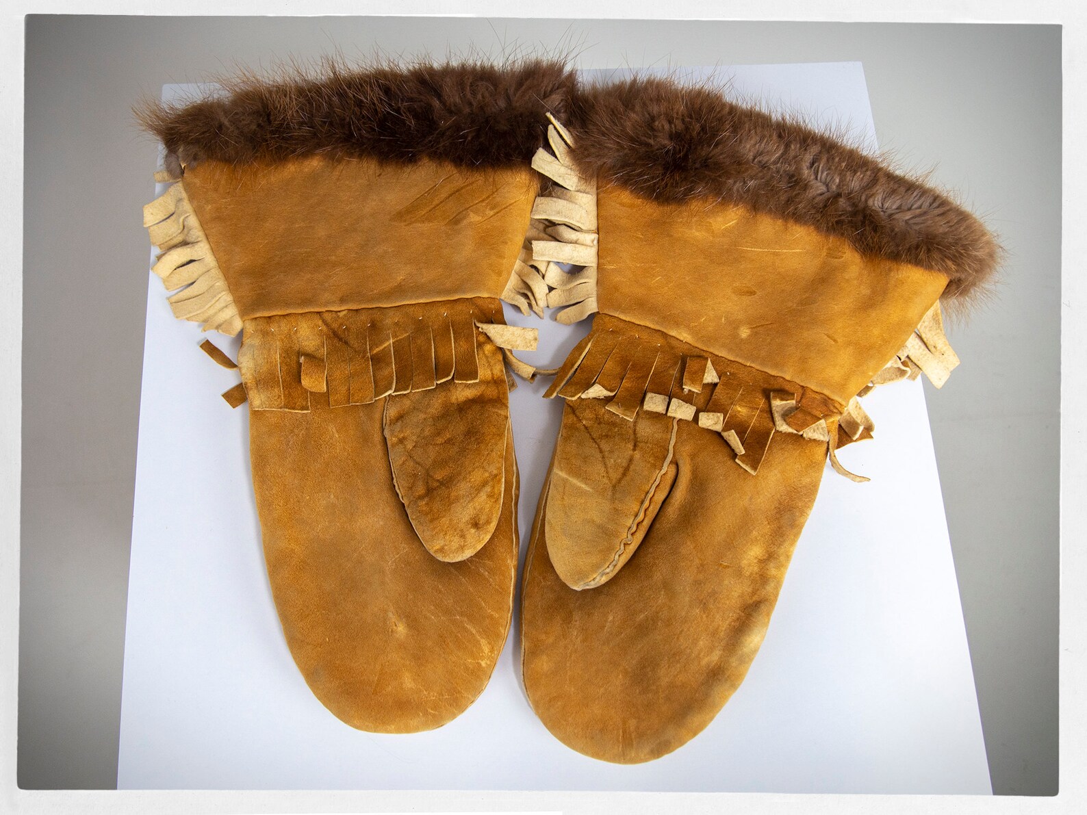 Vintage Inuit Mittens Moose Hide Gauntlets Handcrafted Inuit - Etsy