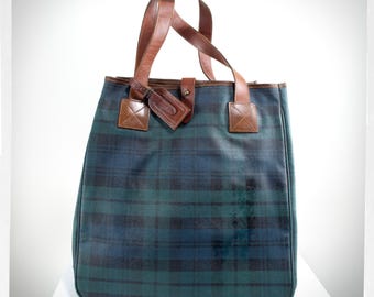 バッグ 80s vintage Ralph Lauren hand bag Vintage 1980s Polo Ralph Lauren Glen Plaid Shoulder