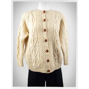 Vintage Wool Cardigan, Fisherman Knit Cardigan, Hand Knit Cardigan, Vintage Fashion, Street Fashion, Vintage Hand Knit Sweater, Boho Fashion